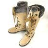 Timberland Leather Fleece Long Boots 8M 24.5-25.0 Beige Shoes(USED)