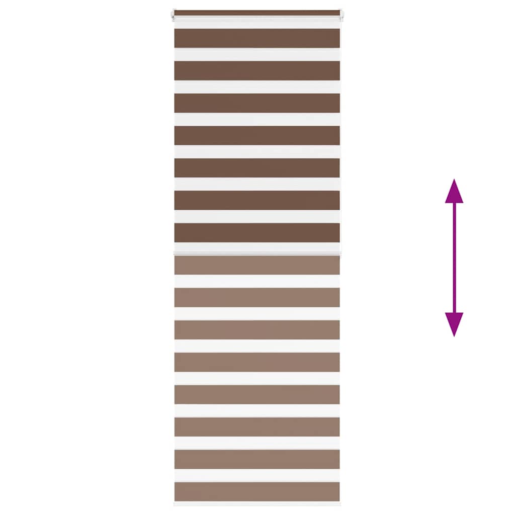 Double Zebra Blind Brown 70x200 cm Fabric Width 65.9 cm Polyester