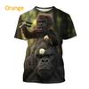 Мужская повседневная футболка с коротким рукавом с принтом Gorilla 3D Digital, спортивная одежда, мужские футболки