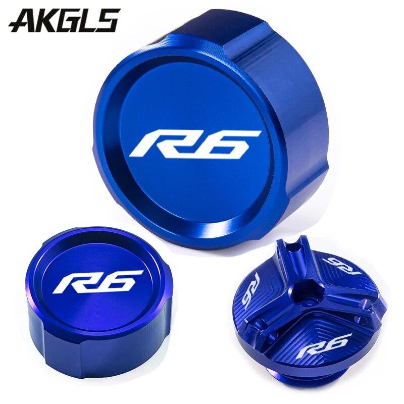 Front and Rear Brake Fuel Tank Cap and Filler Cap Protection Accessories For Yamaha R6 YZF R6 Yzfr6 YZF-R6 2010- 2022