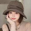 Summer Pleated Bucket Hat Wide-brim Thin Fisherman Hat Foldable Breathable Sun Hat