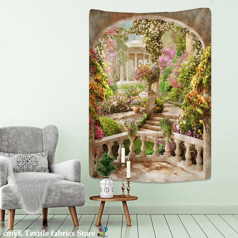 Арка в европейском стиле, архитектурный гобелен, настенный матрас, богемный современный европейский стиль, декор для спальни