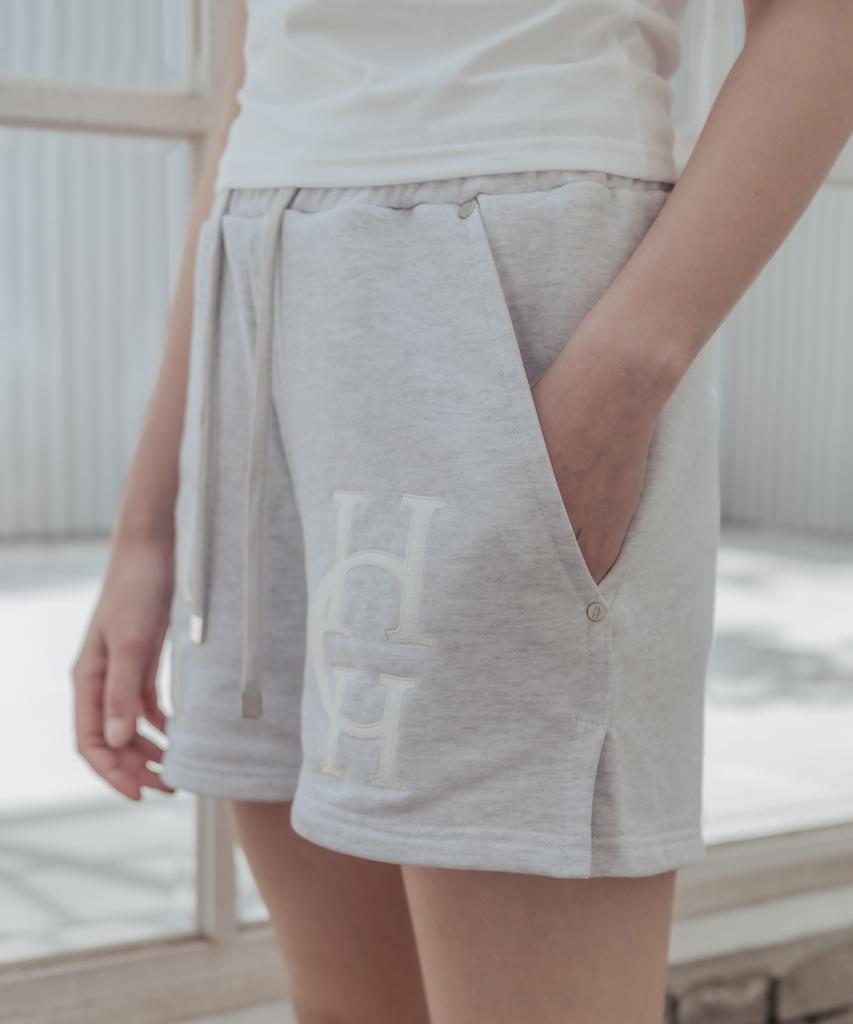 HARDCORE HAPPINESS Moonlight Elastic Waist Shorts_Melange Gray