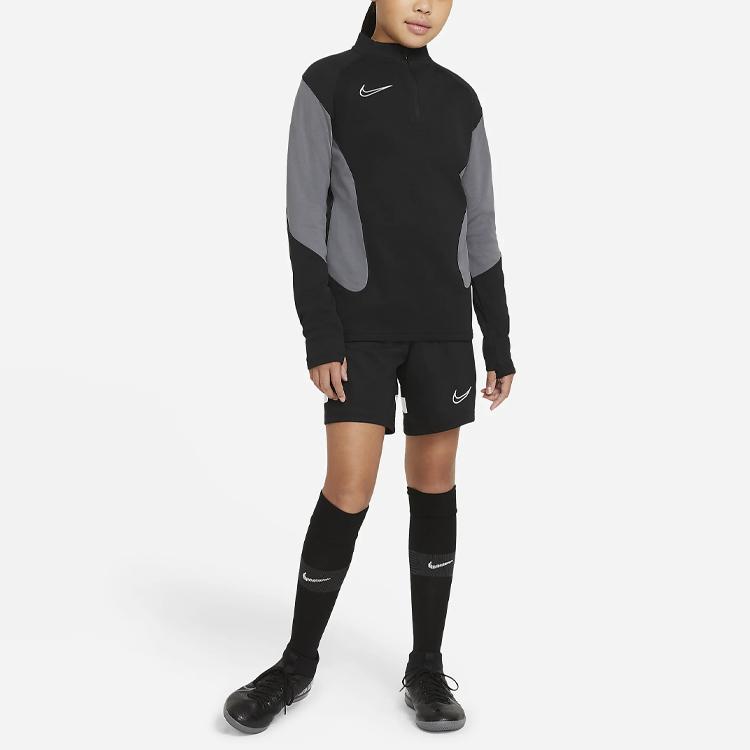 Nike Футбольные шорты Dri-FIT Academy с вышитым логотипом, быстросохнущие, детские шорты, черные CW6109-010