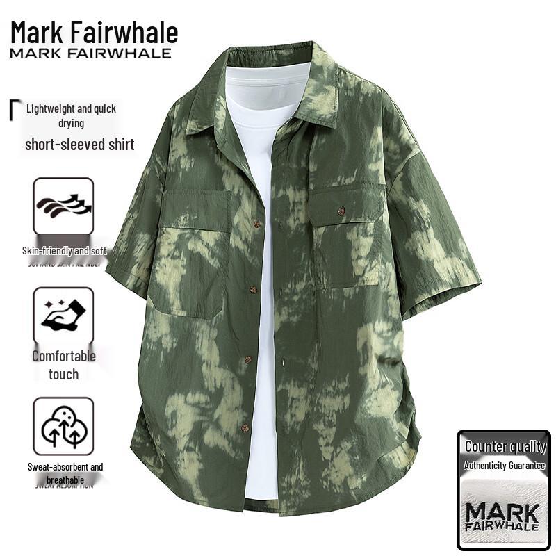 Mark Fairwhale Мужская футболка с коротким рукавом тай-дай