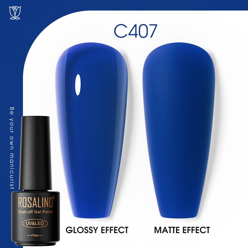ROSALIND Красочный гель-лак для ногтей, блестящий гибридный лак, полуперманентный лак для ногтей, матовый верхний базовый слой, гель-лак для ногтей