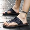 Модные новые летние мужские шлепанцы для отдыха на открытом воздухе, мужские удобные повседневные туфли из кожи, мужские дышащие пляжные туфли, сандалии, большой размер 47 D194