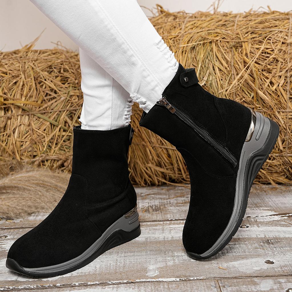 Модные женские зимние ботинки однотонные, теплые, короткие, для холодной погоды, для внешней торговли, большого размера, женские ботинки Botas Mujer