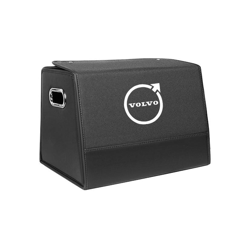 Tire Valve Cap Car Car Trunk Organizer Leather Box Multiuse Tools Large Capacity Storage Bag Folding For Volvo V60 XC60 S60 V50
