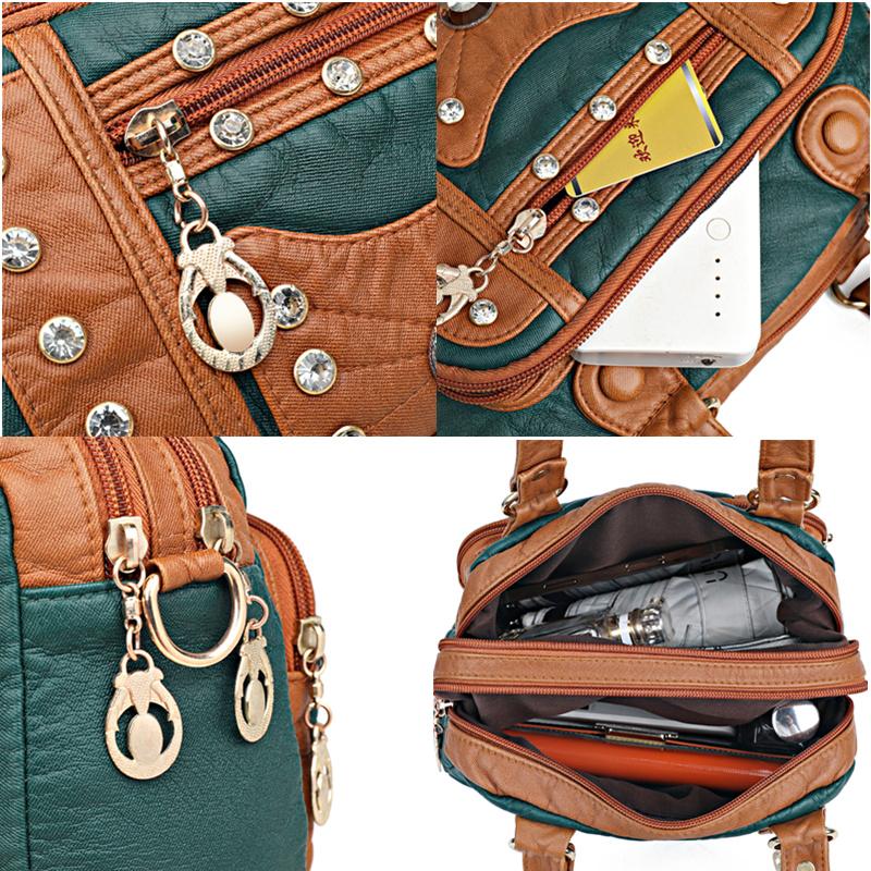 Высококачественные мягкие кожаные женские сумки с несколькими карманами, роскошные маленькие женские сумки-мессенджеры через плечо