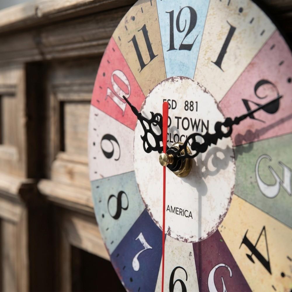 Battery Operated Wall Clock Quartz Movement Wood Wall Clock Artistic Decorative Wall Clock Bedroom