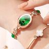 Кварцевые часы Light Luxury Niche Watch Fashion Водонепроницаемые бирюзовые украшенные часы-браслет для женщин