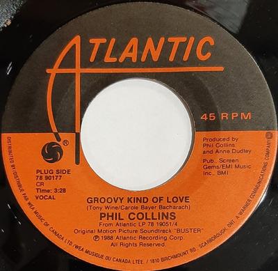 7-дюймовая пластинка ФИЛ КОЛЛИНЗ - Groovy Kind Of Love 7890177 Atlantic 1988 Канада Рок Б/у