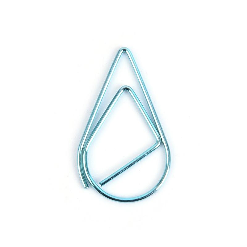 50 шт., металлические скрепки в форме капли, кавайные милые закладки, канцелярские принадлежности