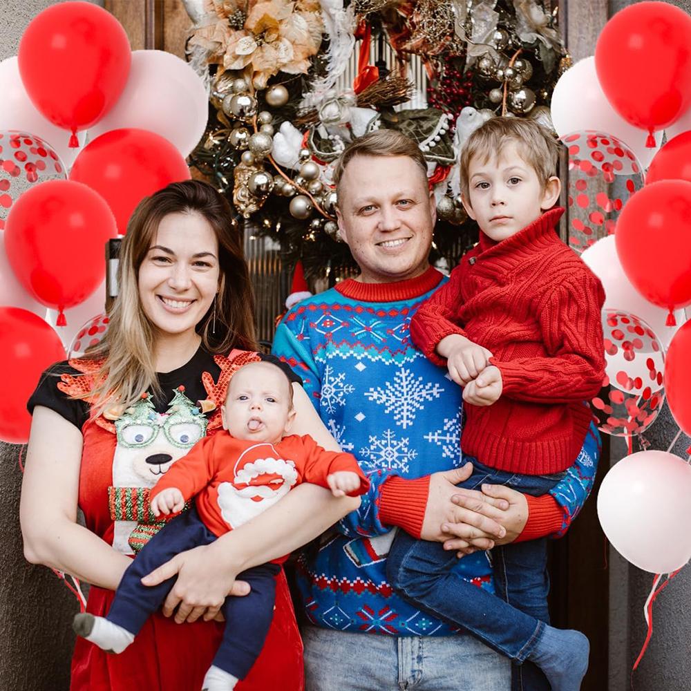 Red White Birthday Party Balloon Arch Red Confetti Balloons Garland Kit Baby Shower Wedding Anniversary Graduation Decoration