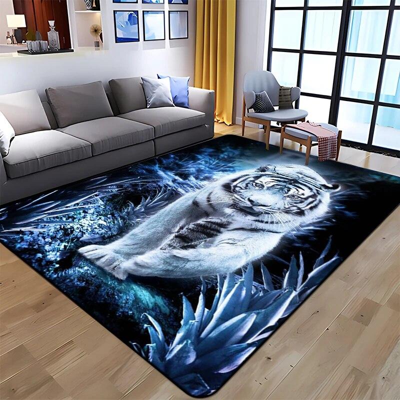 Ковер с принтом тигра и животного, домашний ковер, детская комната, стул для гостиной, прикроватный современный простой напольный коврик, кавайный ковер
