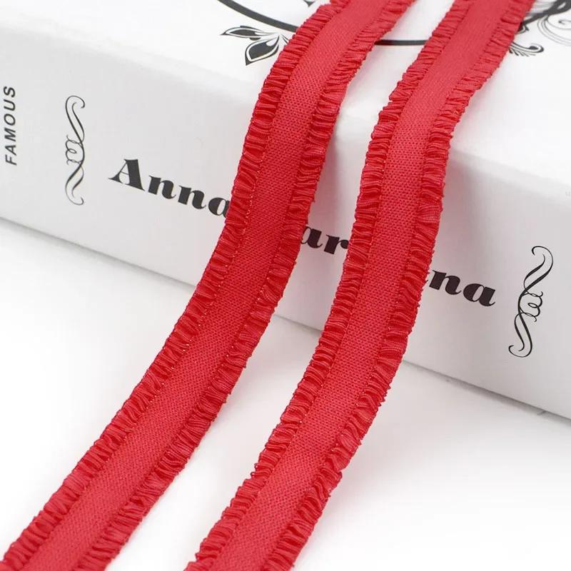 5/10 ярдов Meetee 12 мм эластичная лента с оборками, красочная плиссированная эластичная кружевная отделка, лента для головного убора, DIY швейные аксессуары для одежды