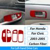 For Honda Civic 2001-2005 Carbon Fiber Central Control AC CD Gear Shift Air Outlet Vent Lift Trim Set Car Accessories Sticker