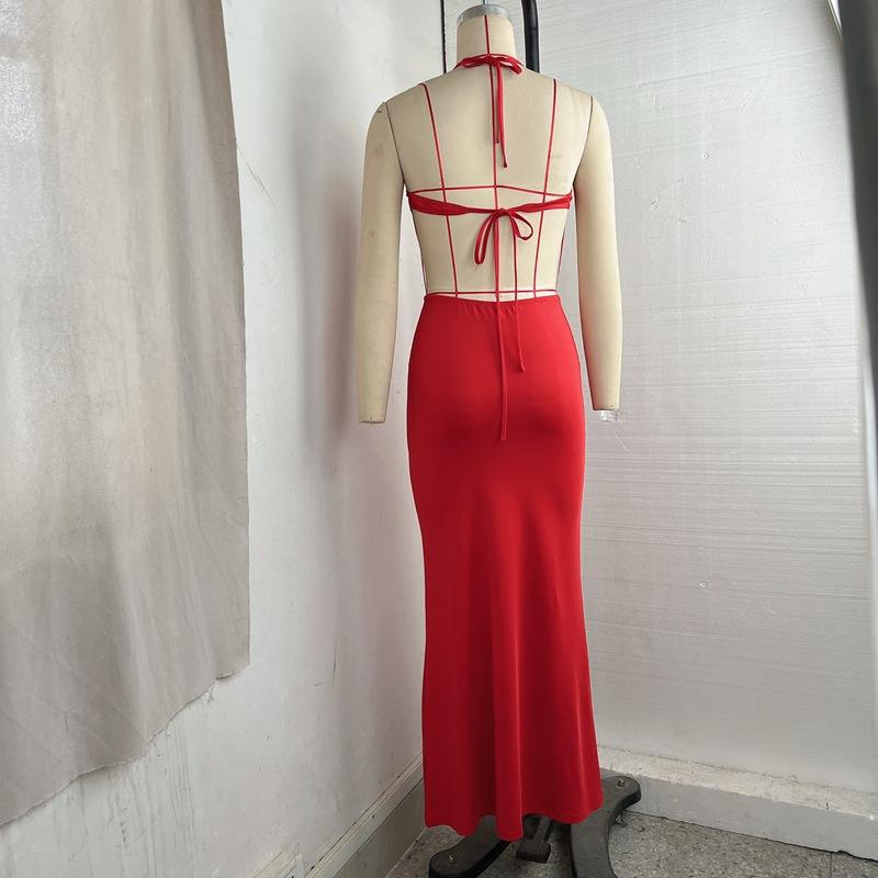 Платье макси без рукавов с открытой спиной, женское летнее облегающее элегантное сексуальное платье, женское платье для дня рождения, клуба, сарафан