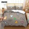 3D Love Heart Duvet Cover Microfiber Romantic Love Affection Theme Bedding Set King Full For Kids Teen Valentines Day Room Decor