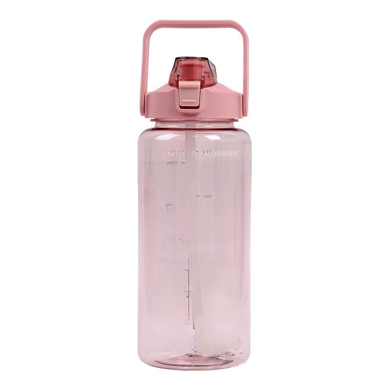 Gradient Color Large Capacity Sports Water Bottle with Straw and Bounce Cover