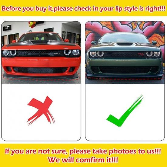 2x Разделитель губы переднего бампера Защита для Dodge Challenger Scat Pack R/T GT SRT
