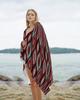 Beach Towel Modern Diamond Pattern Bath Pool Towels Red Geometric Lines Soft Absorbent Lightweight Large Quick Dry Swim Towels