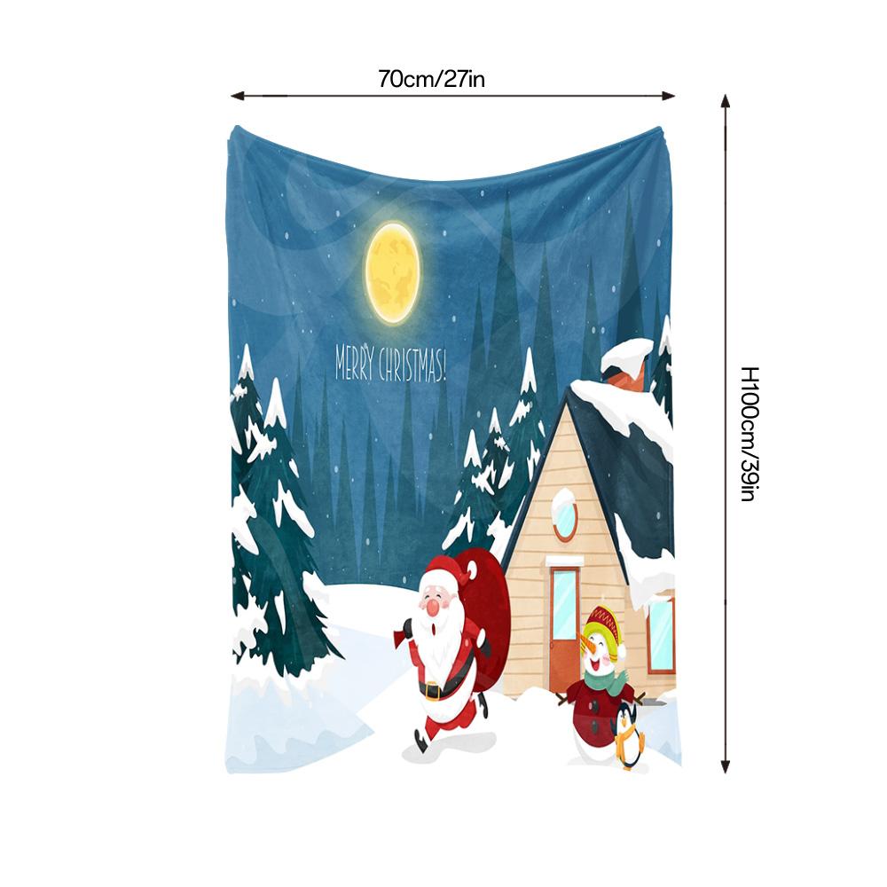 Tuniu Christmas Santa Snowman Print Blanket Sofa Bed Living Room Decorative Throw Blanket