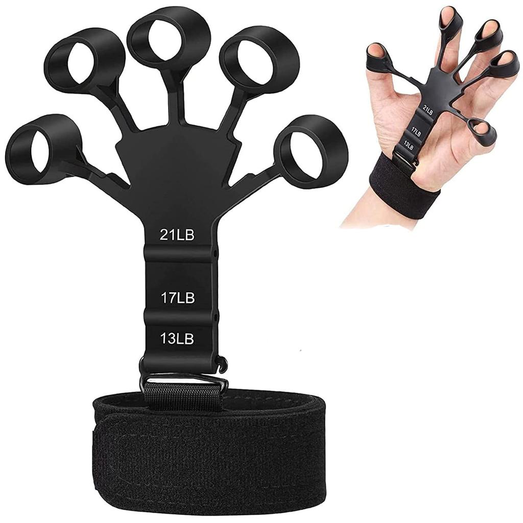 Gripster Finger Strength Trainer Finger Strengthener Grip Strength Trainer Finger Exerciser Hand Strengthener Finger Trainer 1pc Black