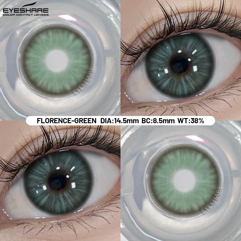 Eyeshare 1 Pair Green Color Cosplay Lens Hot Sale Contact Lenses for Role Playing Anime Eye Makeup Halloween Softlens