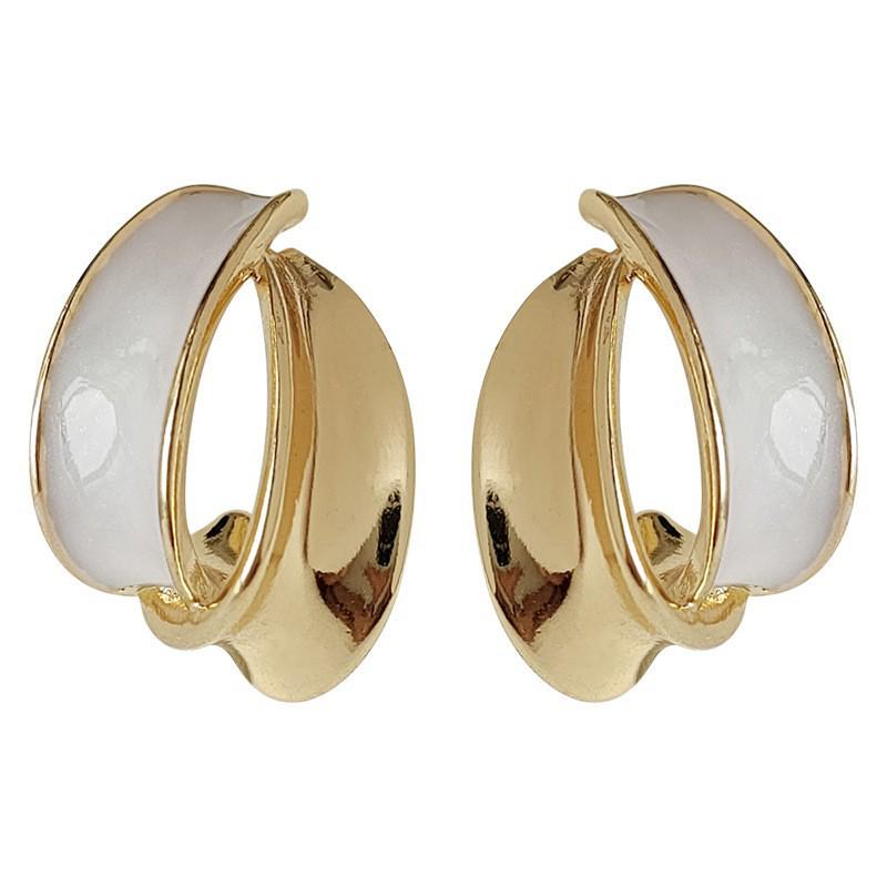 Французские ретро-клипсы для ушей Camellia: Модные серьги без проколов, высококачественный дизайн, идеально подходят для поездок на работу.