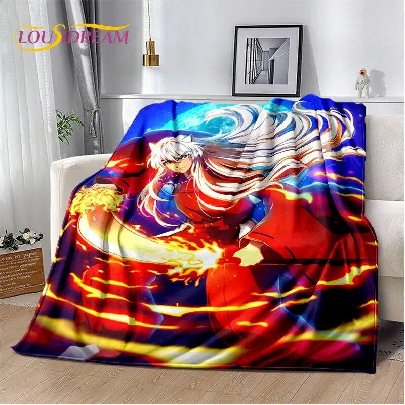 Мягкое плюшевое одеяло с рисунком аниме Inuyasha, фланелевое одеяло для гостиной, спальни, кровати, дивана, чехол для пикника Bettdecke