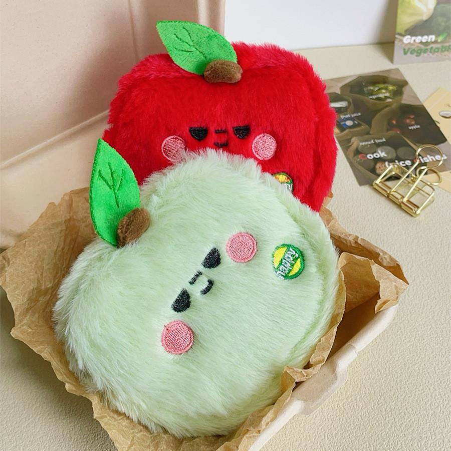 Apple Plush Coin Purse With Data Cable Organizer For Women And Kids