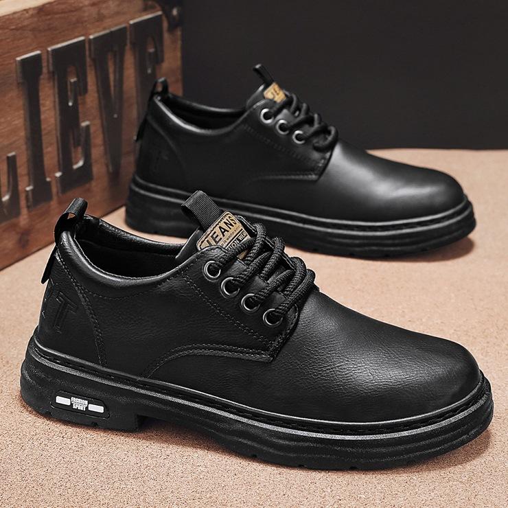 Мужские туфли осенние деловые мужские туфли в британском стиле повседневные кожаные туфли ретро коричневого цвета высокого класса с большим размером головы модные туфли