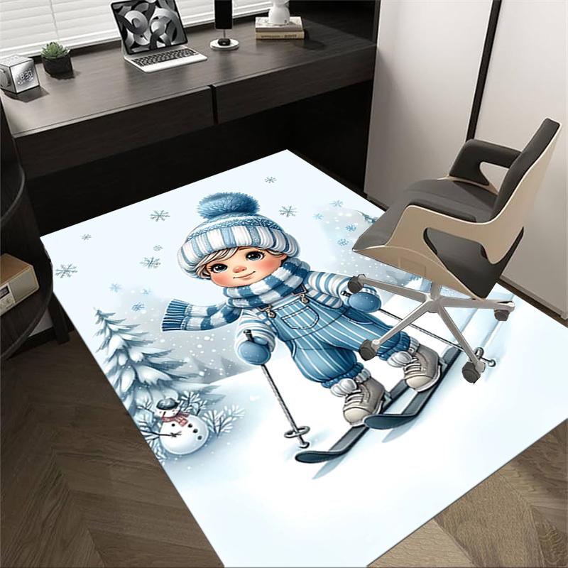 1PC winter snow Extra Large Non Slip Floor carpet, Office, family, bedroom, Studio Large Area Rug Indoor Rugs, , Vibrant Colors