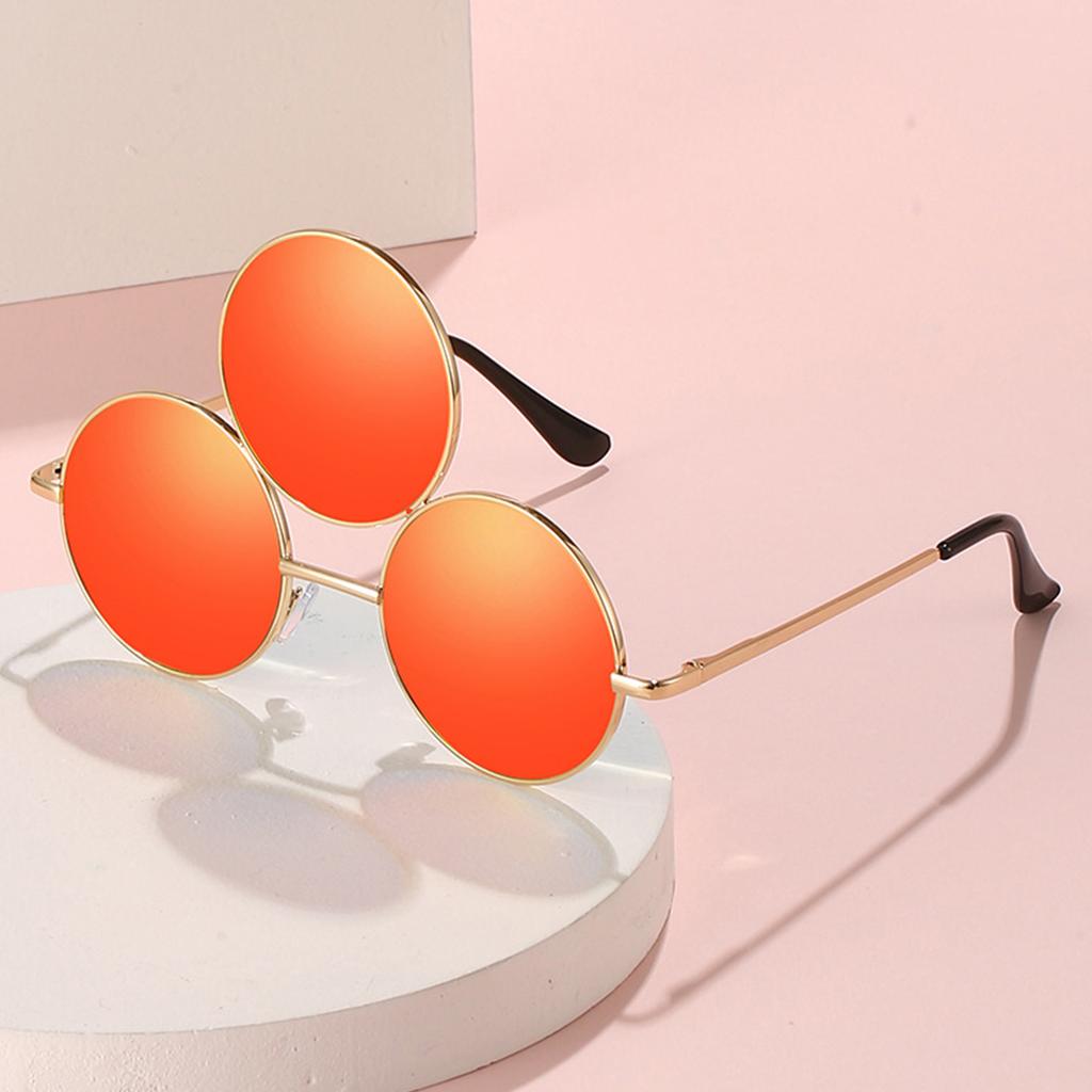Colorful Three Round Frame Sunglasses Fashion Glasses Adult Outdoor Christmas Party Taking Photo Shopping Sunglasses