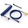 GUNMJO Starlight Coil Keyboard Cable for Gaming Mechanical Keyboard Cable with Detachable Metal To Blue with Gold Aviator Connector USB-C Keyboards,