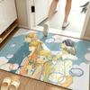 Anime H-Honey and C-Clover Floor Mat Soft Flannel Floor Mat  Suitable for Entryways, Living Rooms, Bedrooms, and Bathrooms