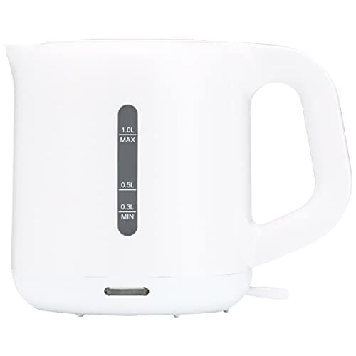Yamazen Electric Kettle, Electric Pot, 1.0L, For Living Alone or Two People, Compact, Comes with Automatic Boiling Off Function, One-Touch Operation,