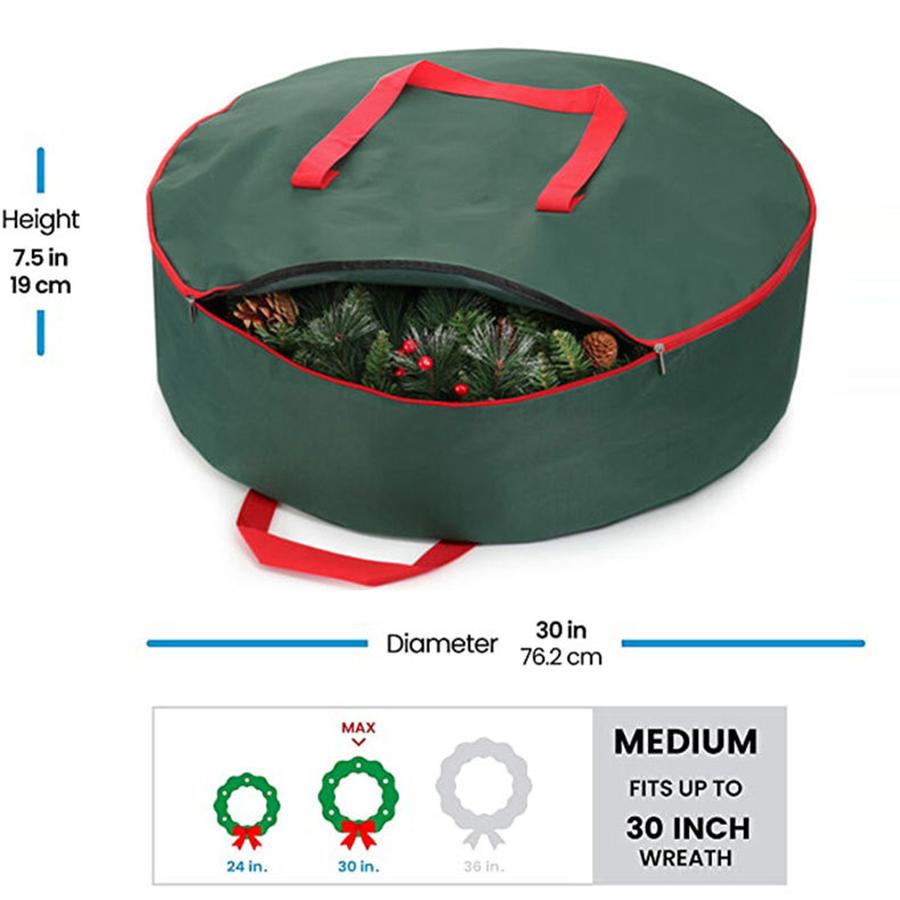 FoldableXmas Decoration Wreath Storage Bag Christmas Tree Oxford Cloth Bag For Storing Christmas Utenciles Garland Home Storage