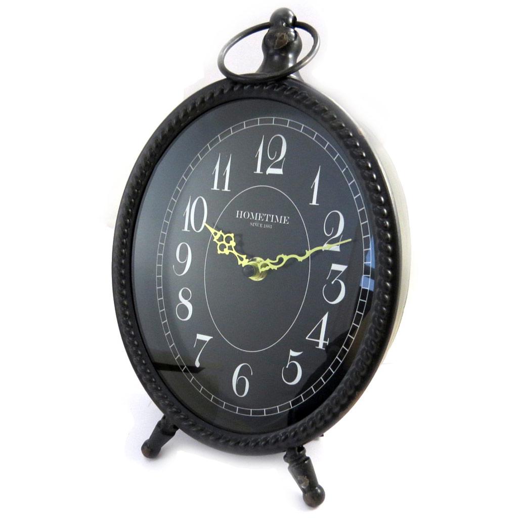 Les Trésors De Lily [M3205] - Black 'Vintage Design' Metal Clock