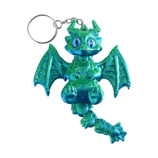 Брелок с крыльями дракона, напечатанный на 3D-принтере, с движущимся хвостом, сумки, багаж, школьные ранцы, интерьеры автомобилей