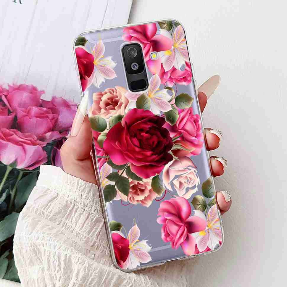 Для Samsung Galaxy A6+ 2018 6.0" Чехол Модный Цветной Счастливые Цветы Мягкий Силиконовый Чехол Для Samsung A6+ A6 Plus SM-A605FN Чехлы