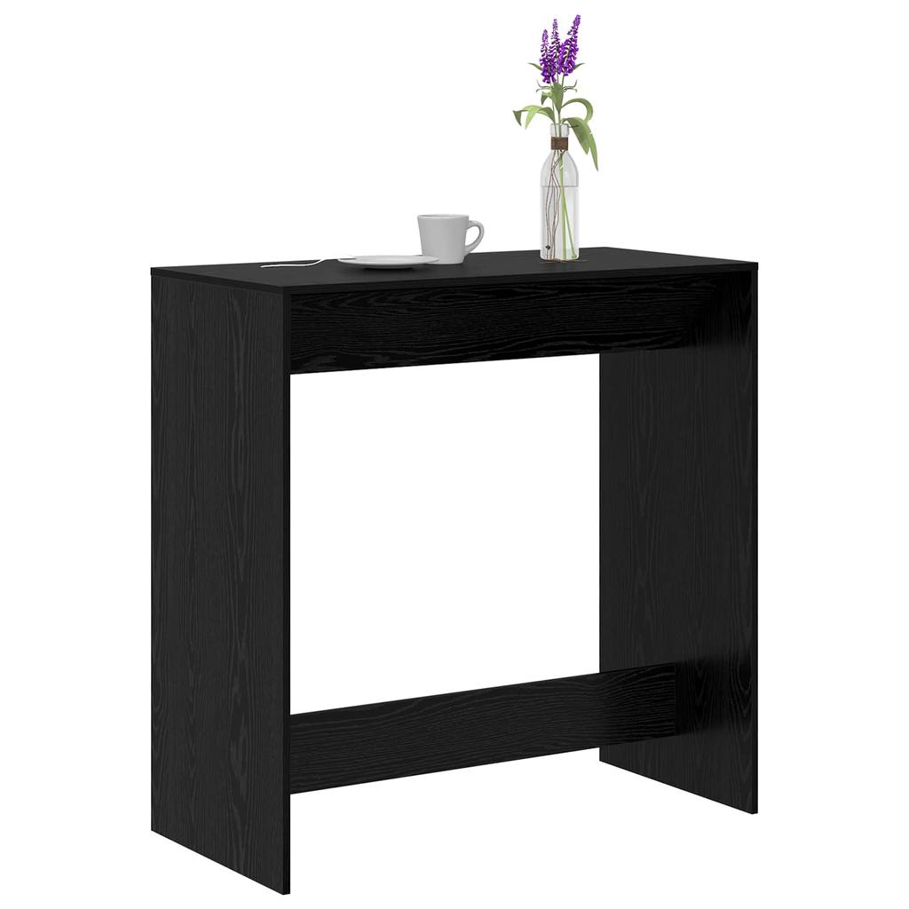 Bar Table in Black Oak Look 102 x 50 x 103.5 cm Engineered Wood
