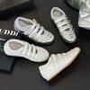 ~ Ретро немецкие тренировочные туфли женские туфли-балетки на липучке с круглым носком повседневные спортивные белые туфли женская обувь