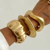 Ingemark Creative Punk Matte Metal Spring Bangles Women Hip Hop Geometric Chunky Bracelets Men Jewelry Pulseras New Yeart Gift