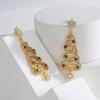 Корейские серьги-подвески в виде рождественской елки с цирконами, стразами и хрустальной звездой, подарок