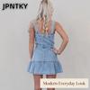 JPNTKY Модные Летние Весенние Однотонные Платья с Принтом Без Рукавов с Квадратным Вырезом Повседневные