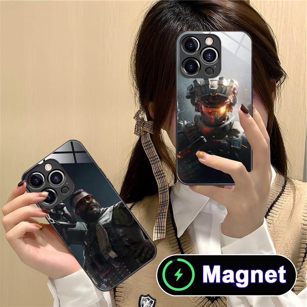 Game Delta Force Glass MagSafe Mobile Phone Case for iPhone 17 16 15 14 13 12 11 Air Pro Max Plus Mini Colorful Cover