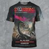 Винтажная футболка с 3D-печатью Scorpions Heavy Metal Rock Tour Мужская Женская Модная Хип-Хоп С коротким рукавом Топы Футболки Оверсайз Мужская Одежда